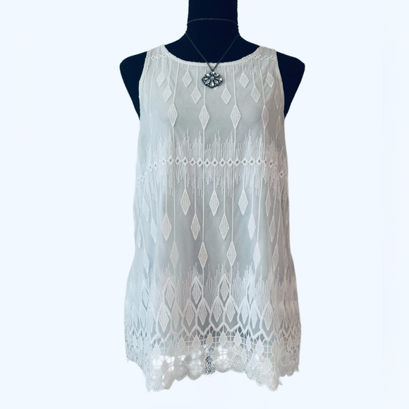 Alfani Tops - ALFANI ~ Women’s quality sleeveless zipper back lined embroidered top size S